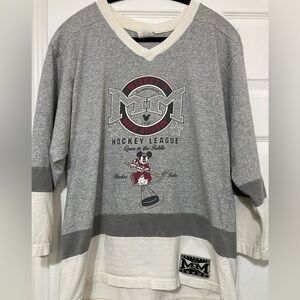 VINTAGE 90s MICKEY MOUSE DISNEY HOCKEY JERSEY Mens Medium
